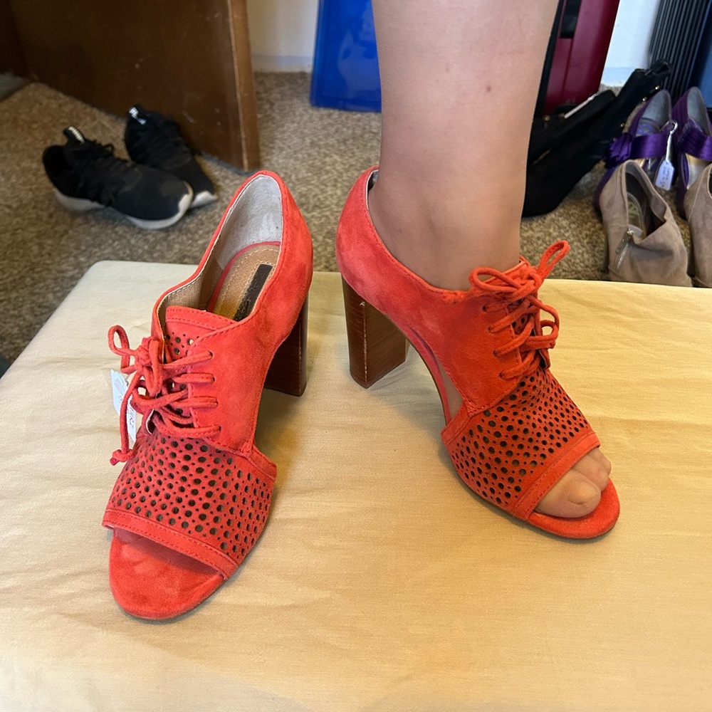 Stylish Red Heeled Sandals